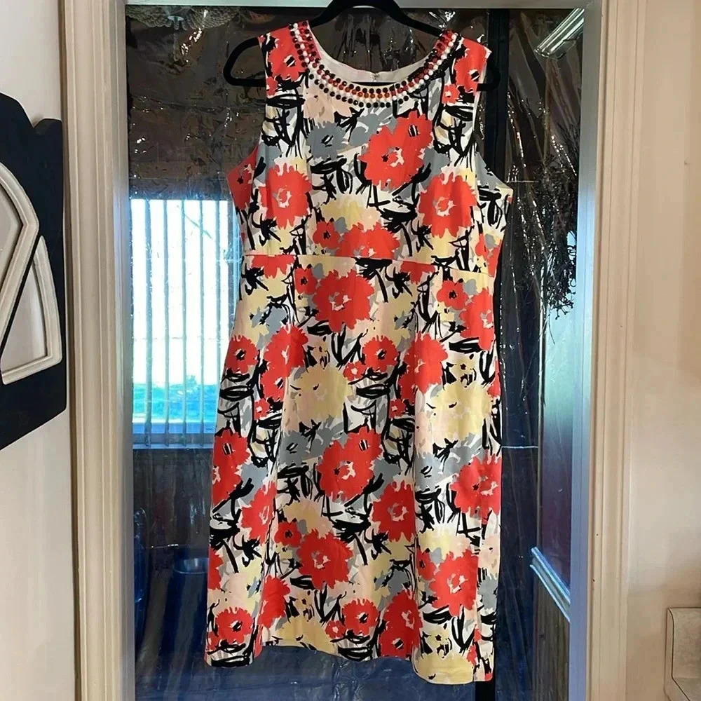 Chadwicks Floral Sleeveless Sheath Knee Length Dress Women's Size 18